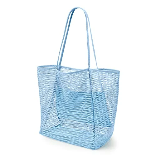 Mesh Beach Tote, 23L, Sky Blue