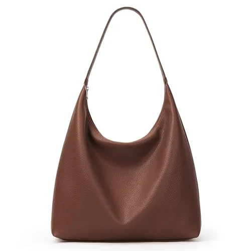 Vegan Leather Crescent Bag, 18L, Dark Coffee, Medium